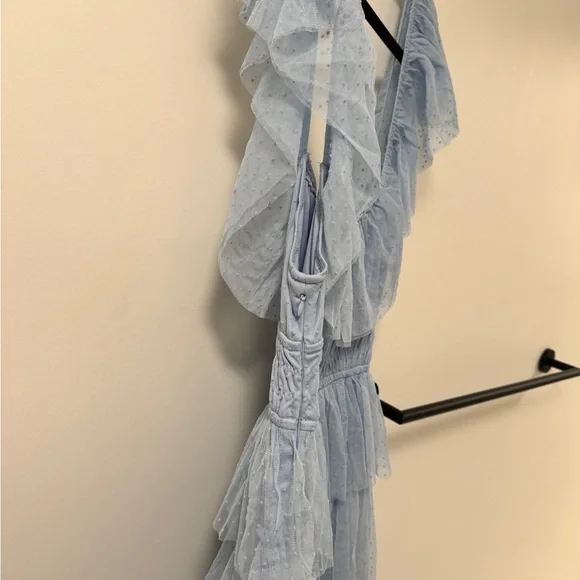 Blue Ruffled Maxi Dress - Picture 7 of 11